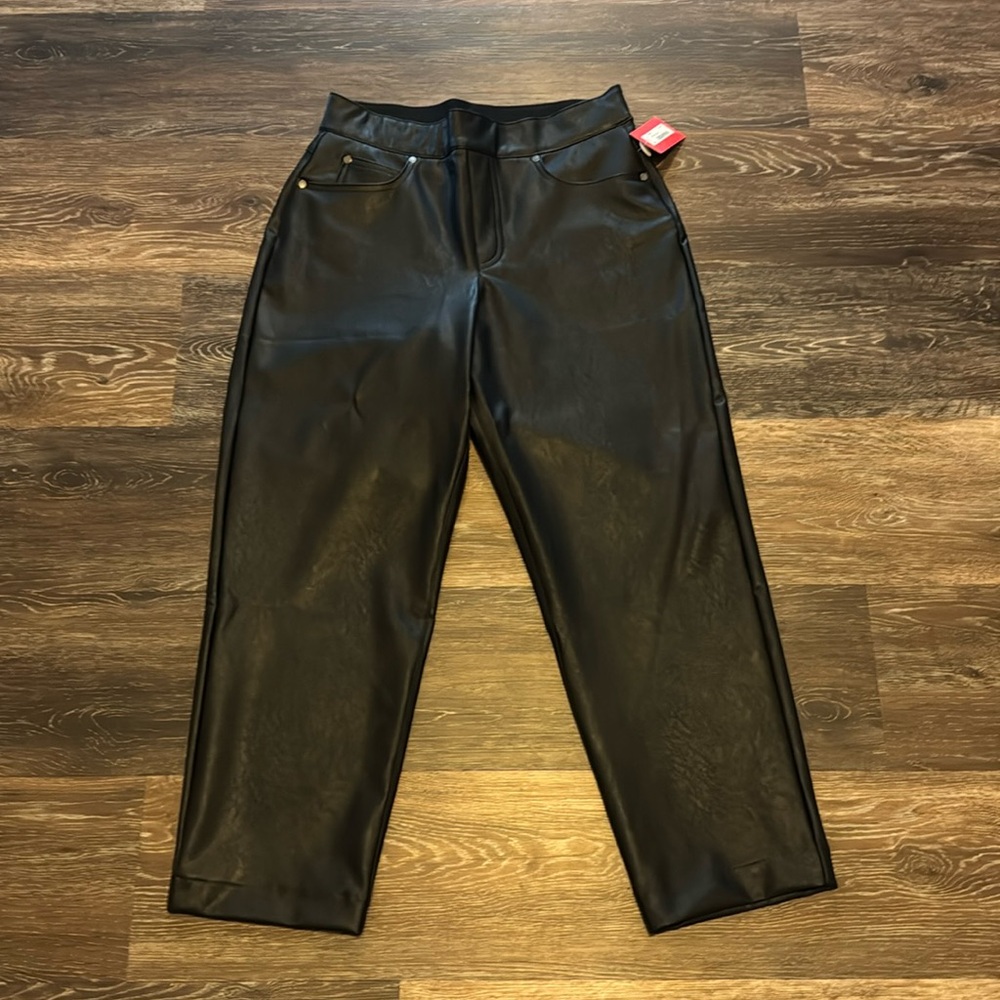 Spanx slim straight faux leather pants brand new with tags